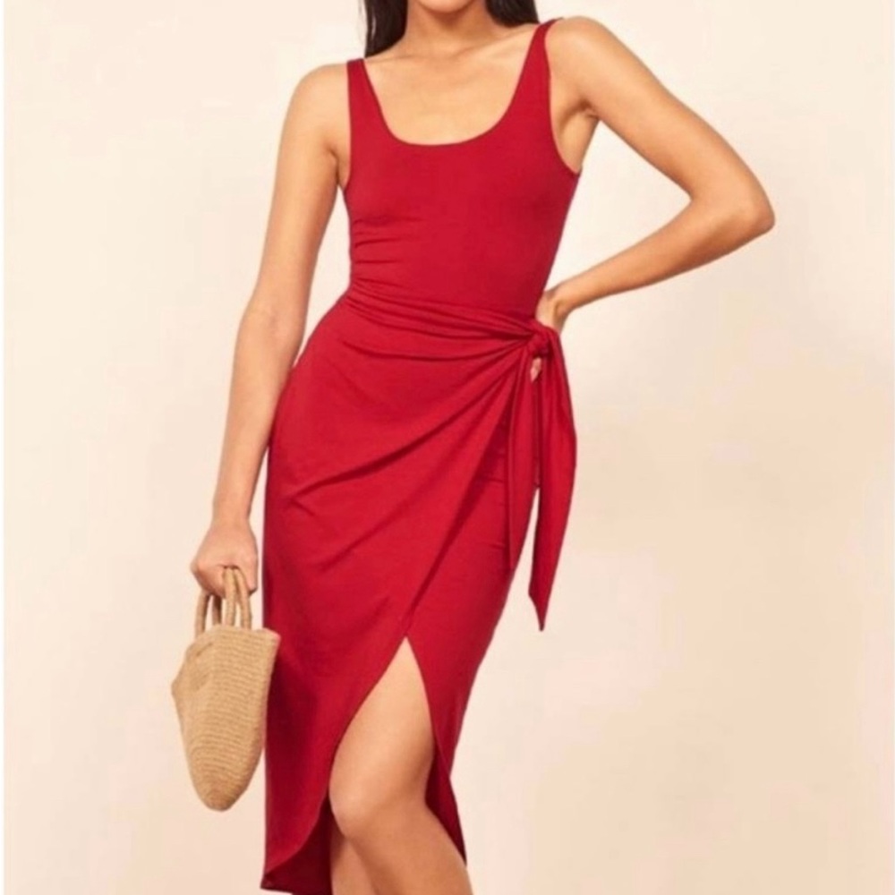 Reformation Kaila Knit Dress - Red